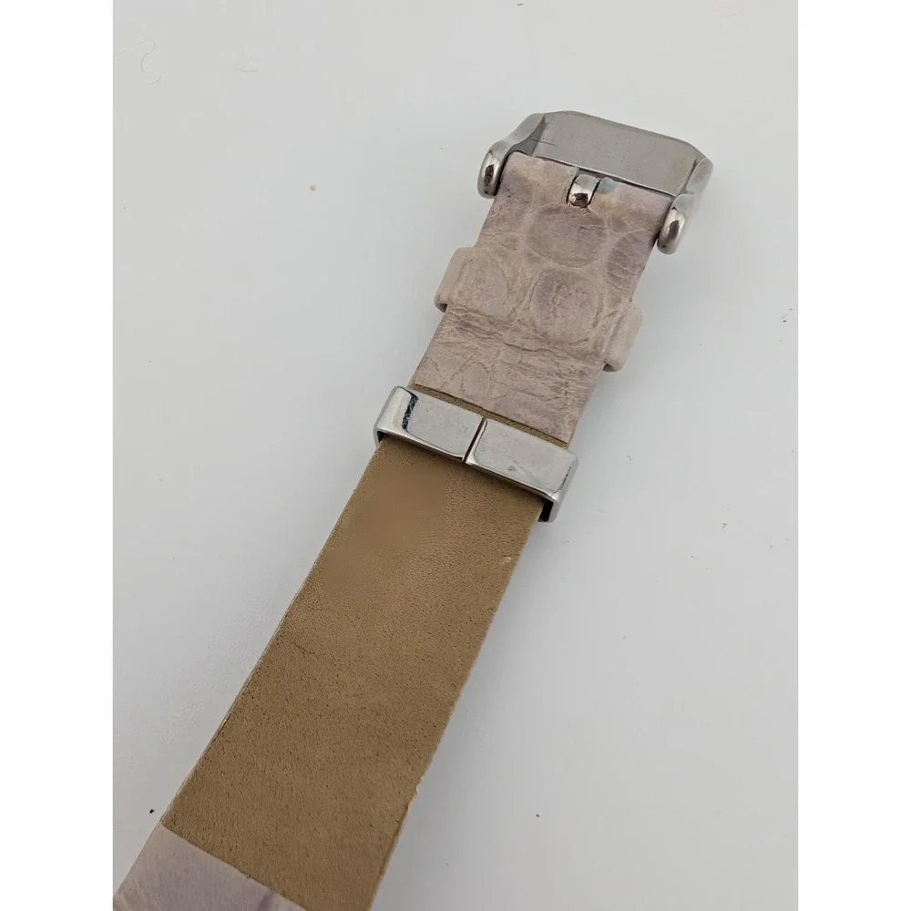 Anne Klein Swiss Diamond Watch Women 32mm Case‎ Purple Leather Band- New Battery